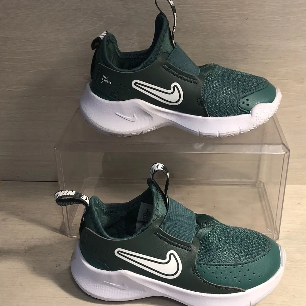 Nike Flex Runner 3 FN1449-300 Baby/Toddler Green/White Size 9C